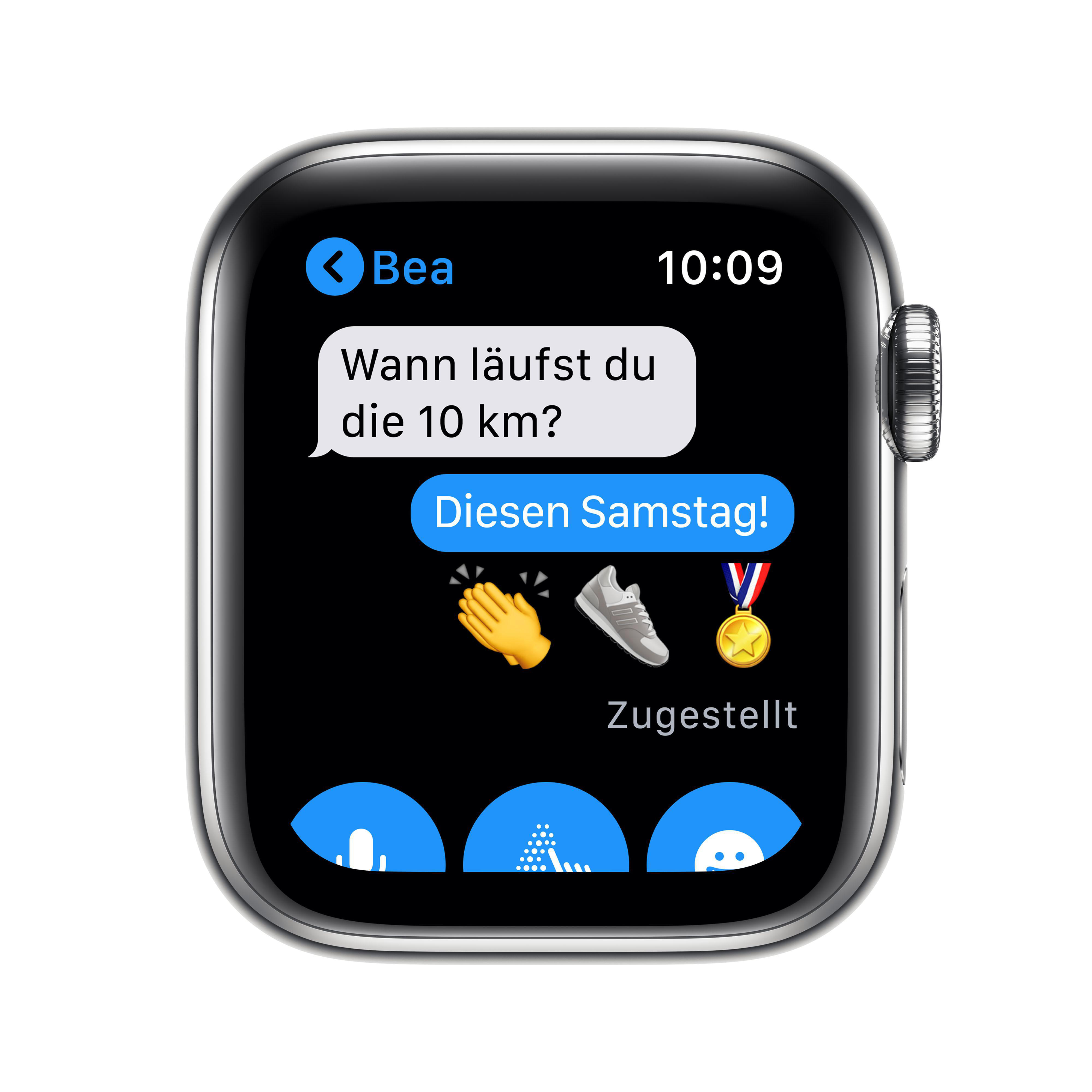 APPLE Watch Series 6 (GPS + Cellular) 40mm Smartwatch Edelstahl Edelstahl, 130 - 180 mm, Armband: Silber, Gehäuse: Silber