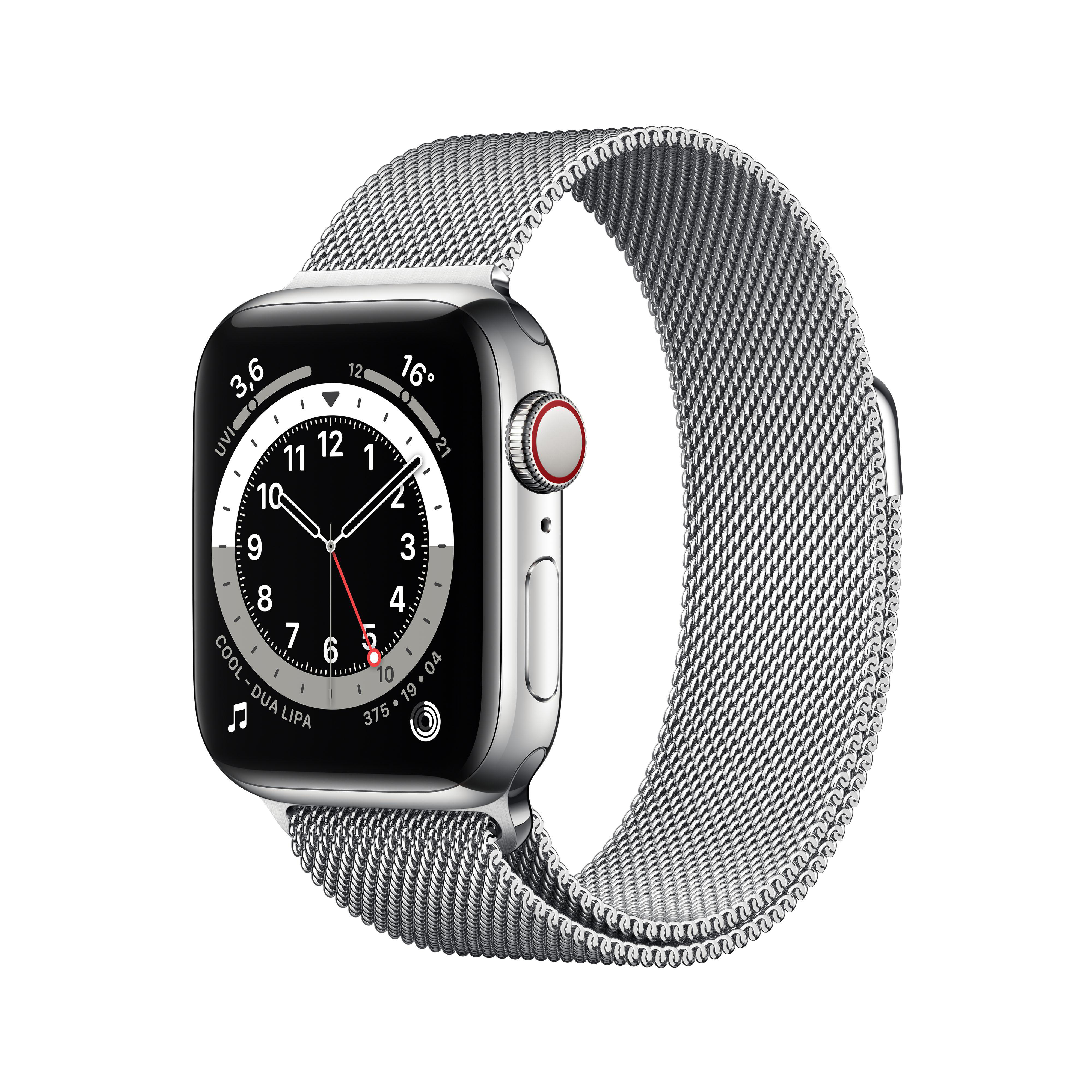 Watch Armband: Silber, (GPS Smartwatch Series 180 Gehäuse: 130 + Silber mm, Cellular) - 40mm APPLE 6 Edelstahl, Edelstahl