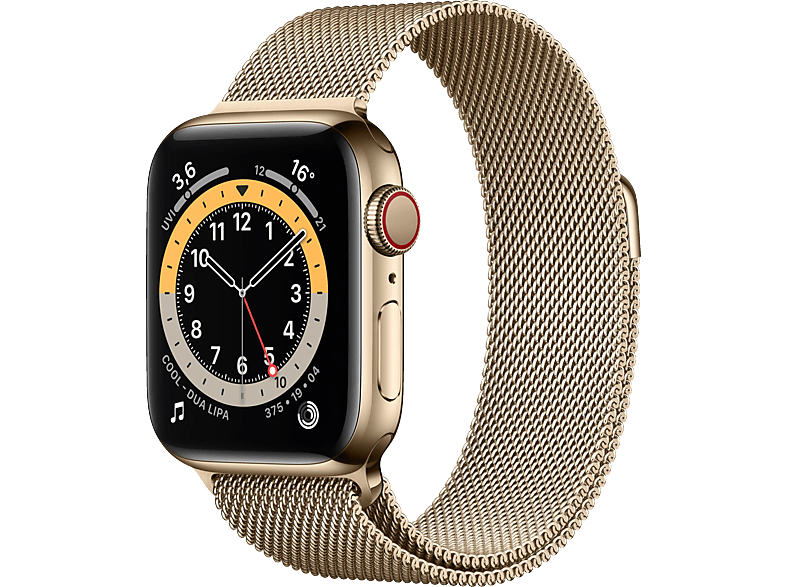 APPLE Watch Series 6 (GPS - Cellular) Gold 130 Armband: Smartwatch 180 Edelstahl + Gold, 40mm Gehäuse: Edelstahl, mm