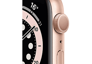 APPLE Watch Series 6 (GPS) 44mm Smartwatch Aluminium Fluorelastomer, 140 - 220 mm, Gold/Sandrosa
