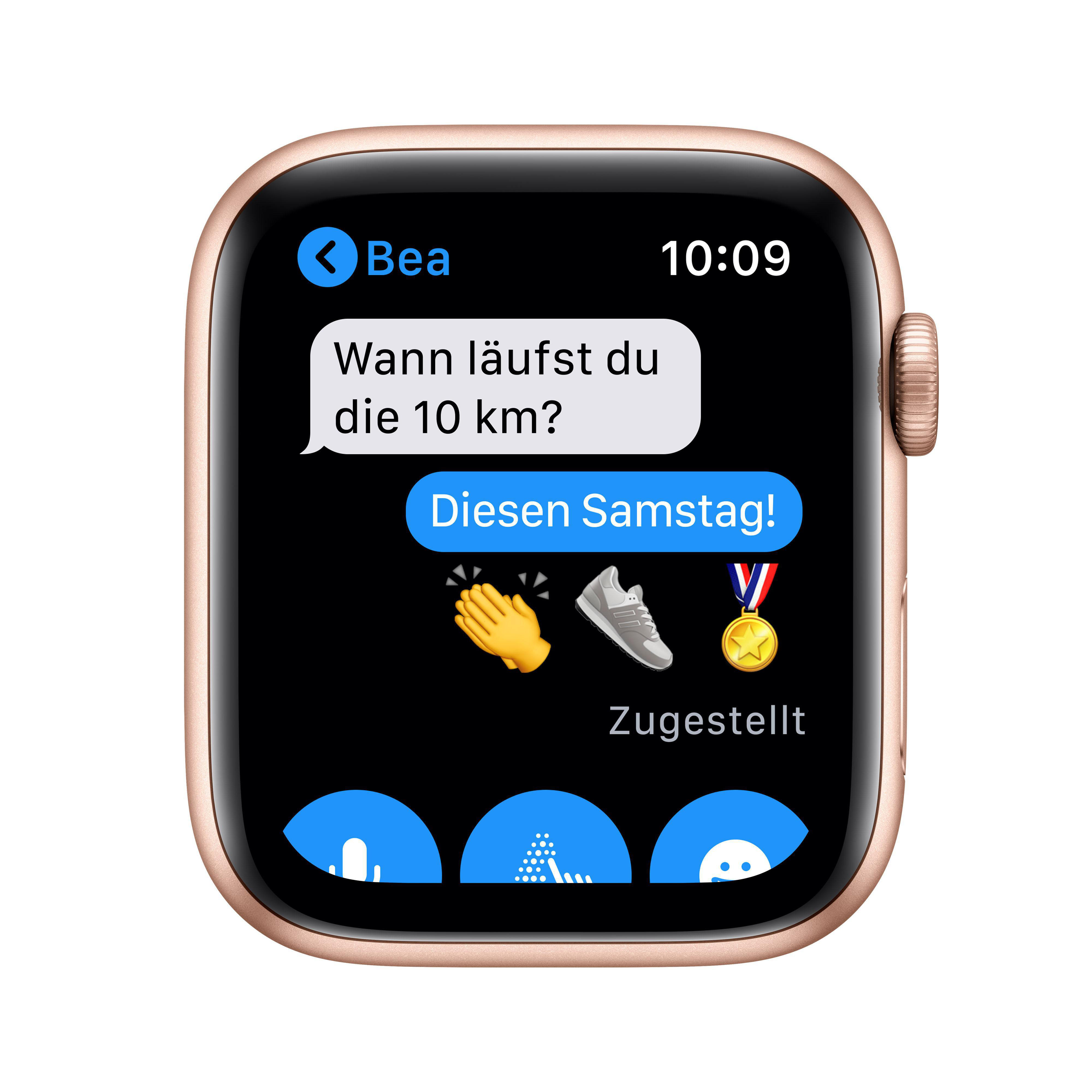 APPLE Watch Series 6 (GPS) 44mm Smartwatch Aluminium Fluorelastomer, 140 - 220 mm, Gold/Sandrosa