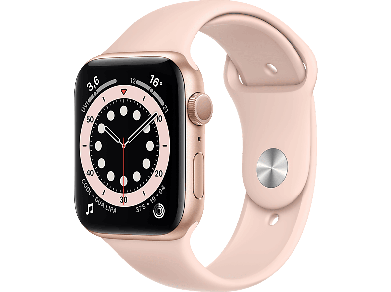 APPLE Watch Series Gold/Sandrosa mm, 220 (GPS) 140 - Fluorelastomer, 44mm Aluminium Smartwatch 6