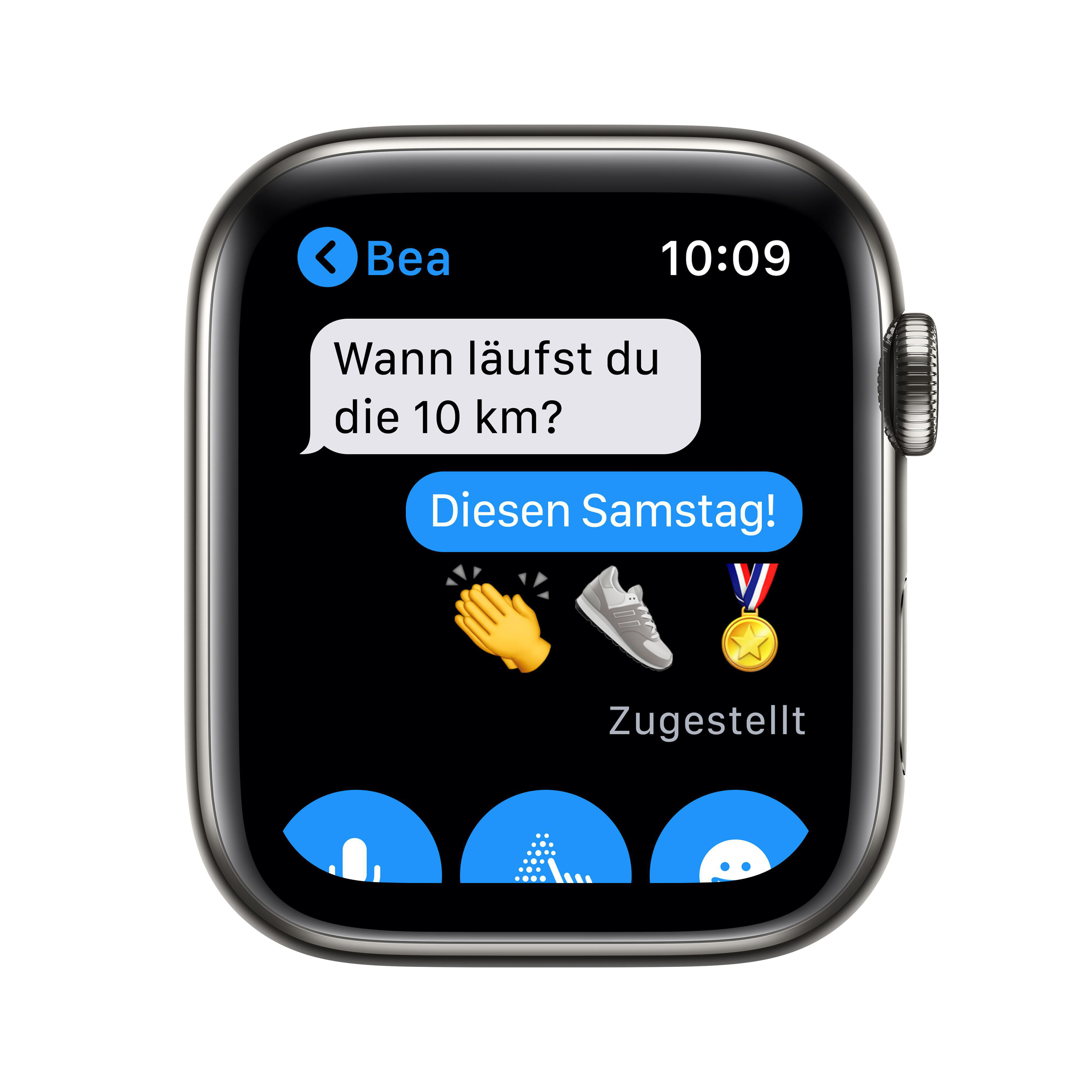 APPLE Watch Series 6 (GPS + Cellular) 44mm Smartwatch Edelstahl Edelstahl, 150 - 200 mm, Armband: Graphit, Gehäuse: Graphit