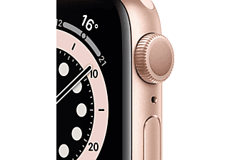 APPLE Watch Series 6 (GPS) 40mm Smartwatch Aluminium Fluorelastomer, 130 - 200 mm, Sandrosa/Gold