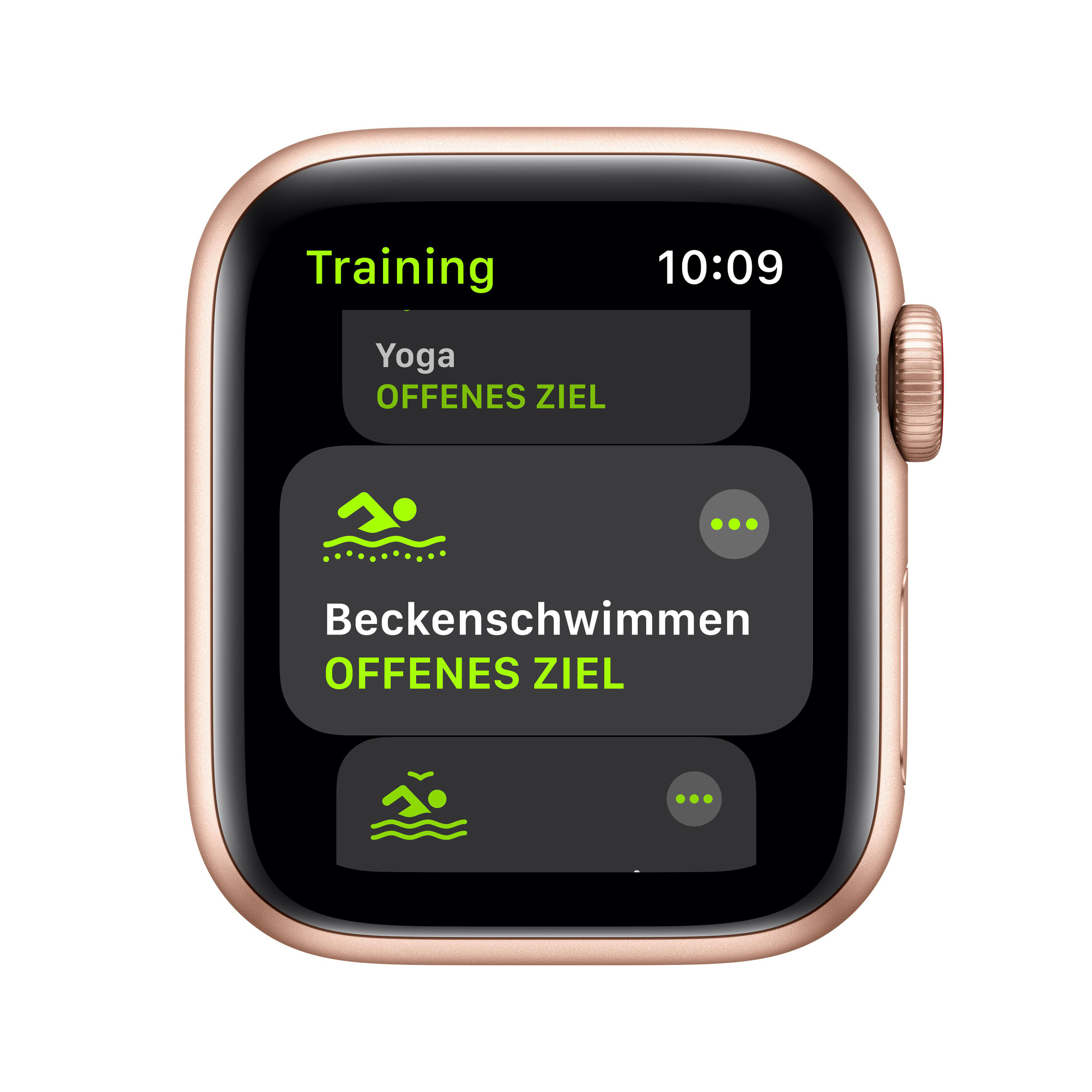 APPLE Watch SE (GPS + Cellular) 40mm Smartwatch Aluminium Nylon, 130 - 200 mm, Armband: Pflaume, Gehäuse: Gold