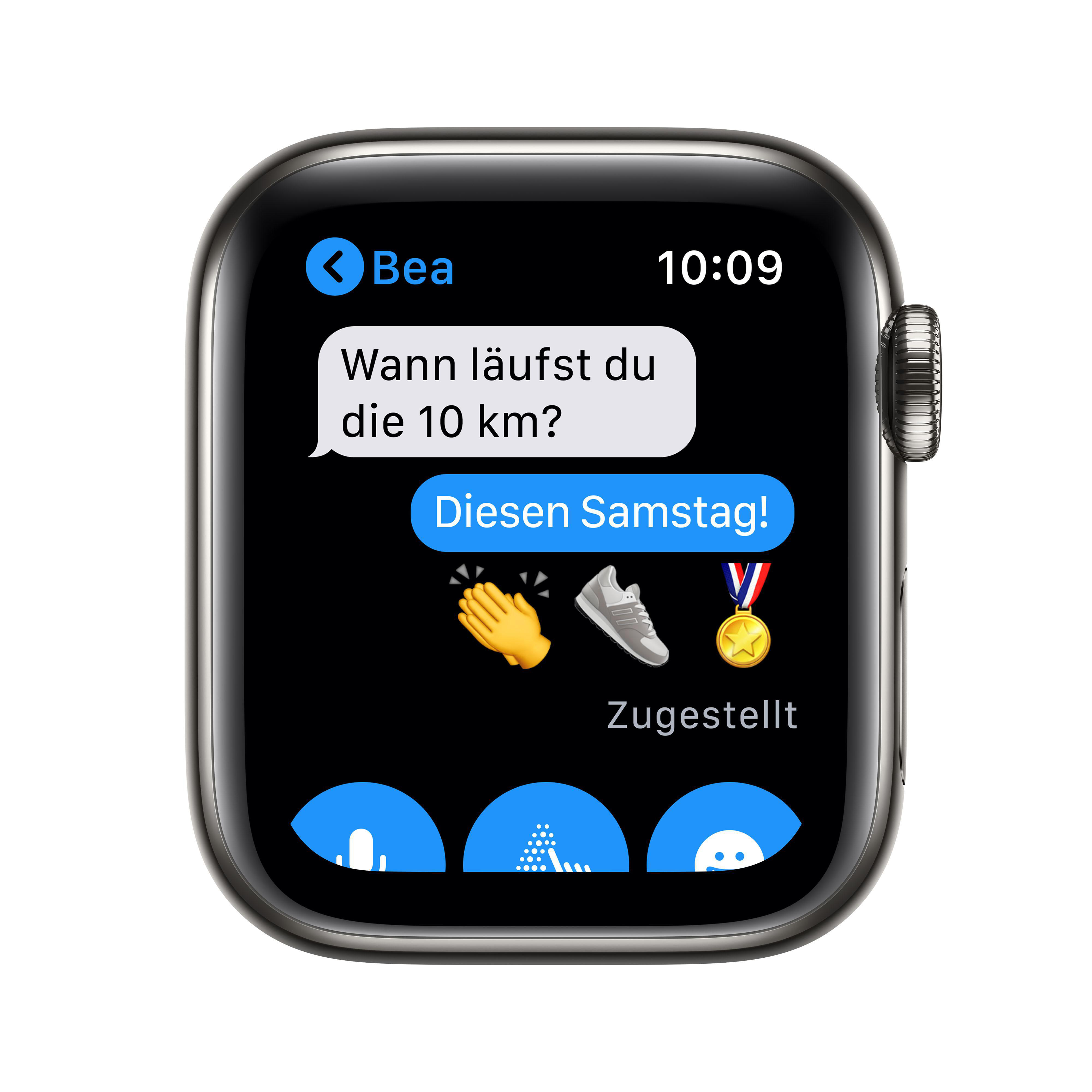 APPLE Watch Series 6 (GPS + Cellular) 40mm Smartwatch Edelstahl Edelstahl, 130 - 180 mm, Armband: Graphit, Gehäuse: Graphit