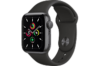 APPLE Watch SE 40mm Smartwatch Fluorelastomer , 130 - 200 mm, Space Grau/Schwarz