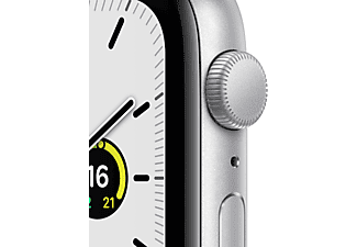 APPLE Watch SE 44mm Smartwatch Fluorelastomer , 140 -220 mm, Silber/Weiß