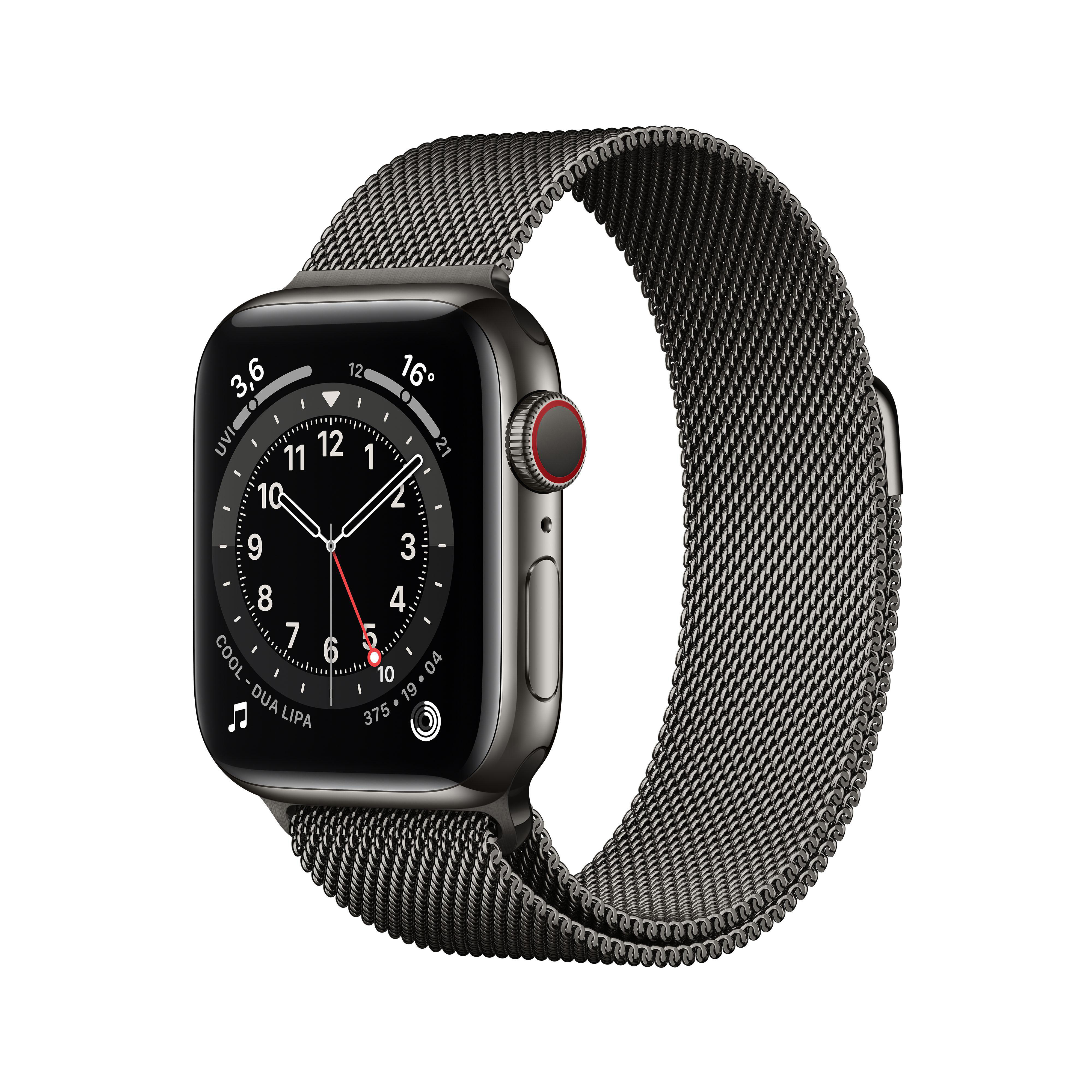 - 180 Graphit mm, Armband: Watch Series Cellular) + Edelstahl Edelstahl, (GPS 40mm Smartwatch 130 Graphit, Gehäuse: APPLE 6