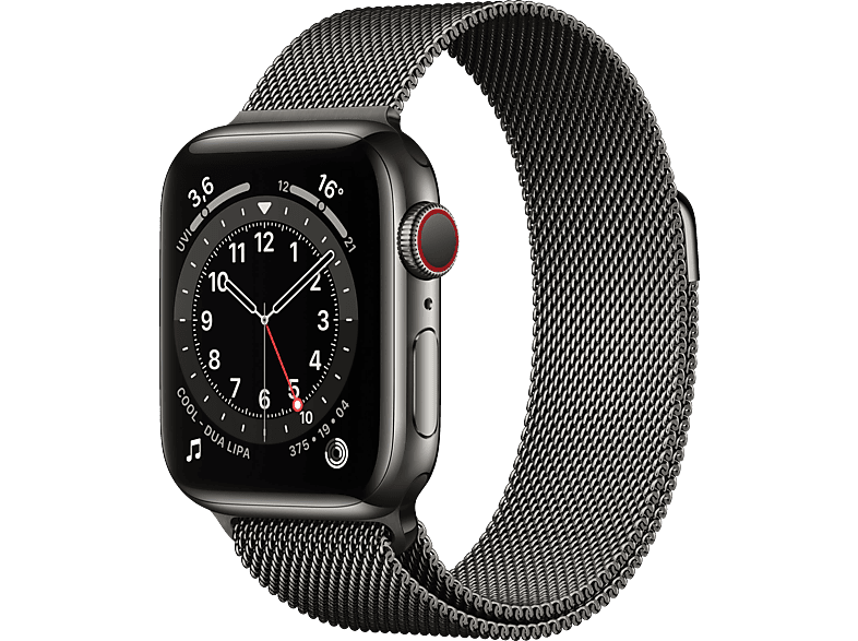 APPLE Edelstahl, + Cellular) Series Watch Edelstahl 130 Armband: (GPS Gehäuse: Graphit, Smartwatch 6 mm, 40mm Graphit 180 -