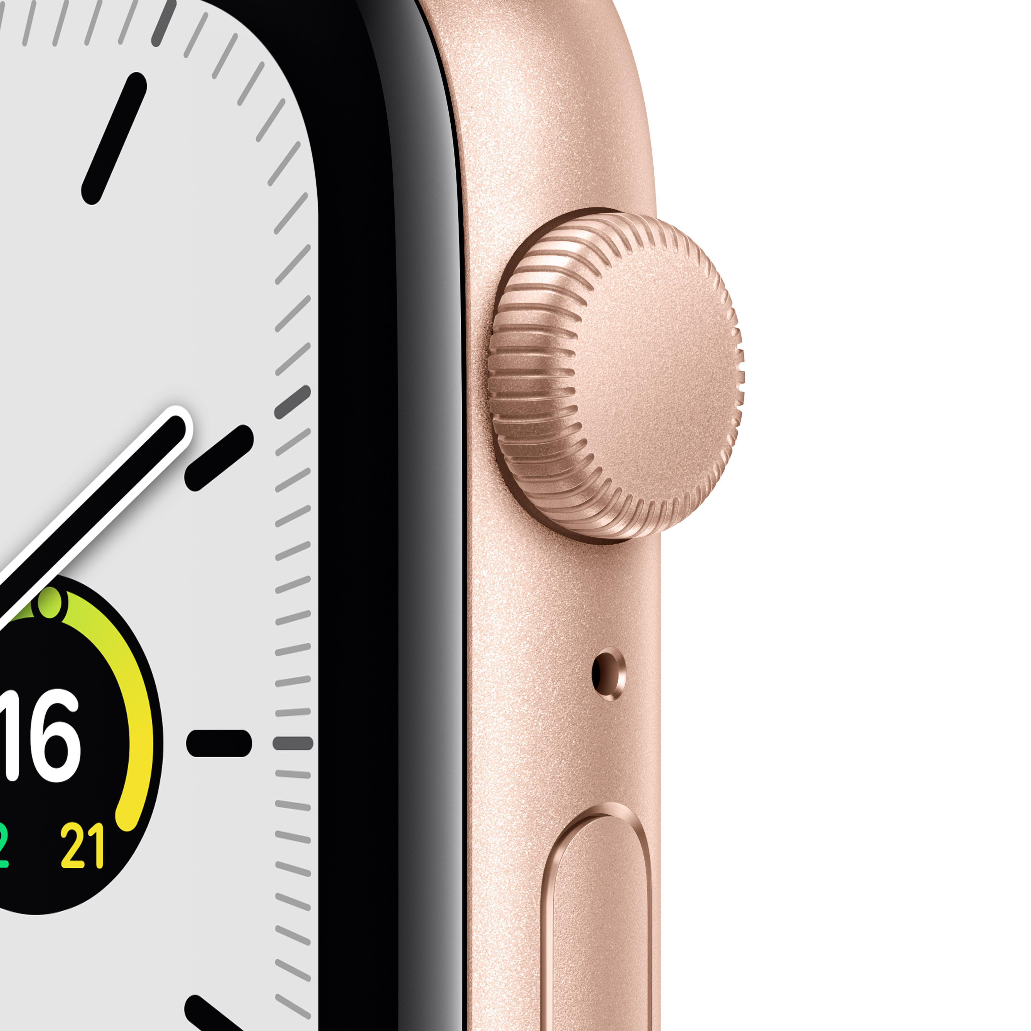 APPLE Watch SE 44mm Smartwatch Fluorelastomer , 140 -220 mm, Gold/Rosa