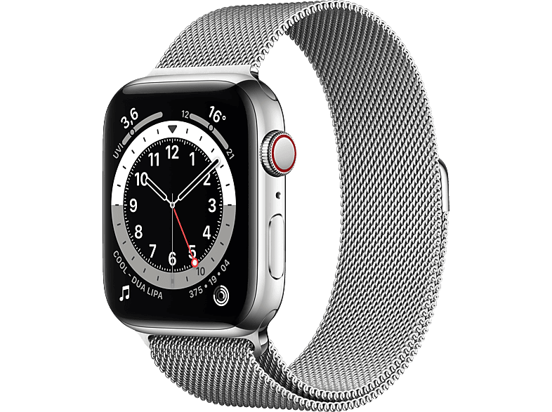 APPLE Watch Series 6 (GPS 44mm Edelstahl, 150 200 Armband: Silber, - Silber Smartwatch Gehäuse: mm, + Edelstahl Cellular)