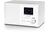 Radio portátil - Peaq PDR 170 BT-W, 2 W, DAB+, PLL FM, Entrada AUX, Jack de 3.5 mm, Alarma, Función Snooze, Blanco