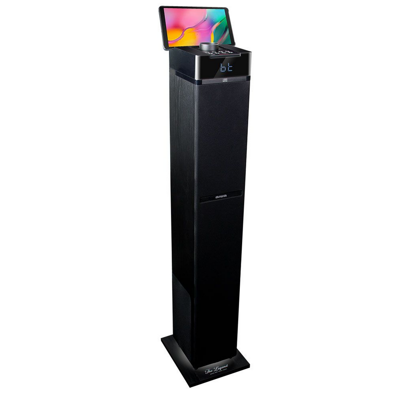 Torre de sonido - Aiwa TS-990CD, 120 W, 125 cm, CD, Bluetooth 5.0, USB, Ranura SD, Jack de 3.5 mm, Negro