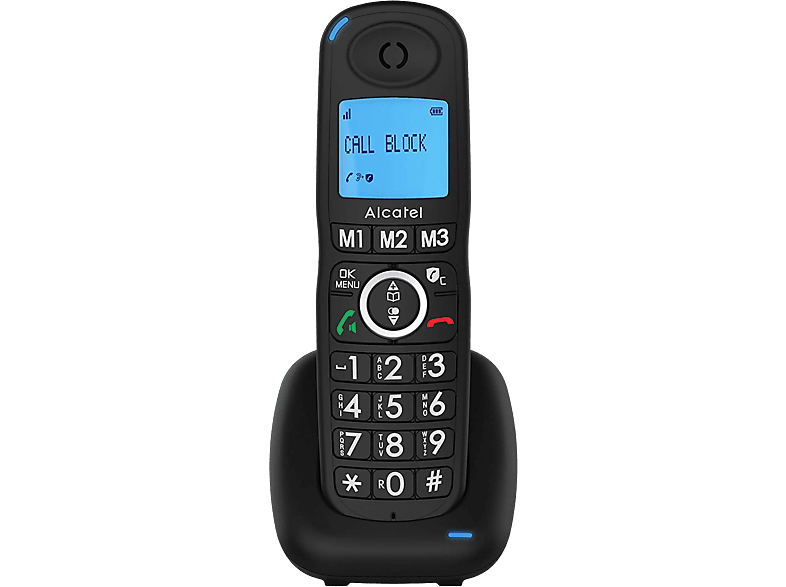 Teléfono Fijo Inalámbrico Alcatel Duo Xl535, color Negro