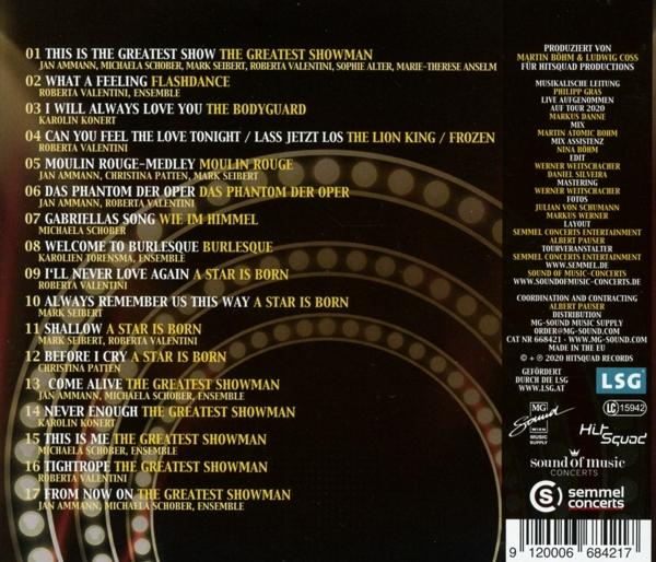 CD-Hülle mit einer Liste von Liedern und Text.