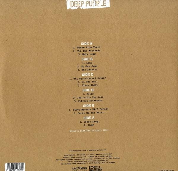 CD-Cover mit Titelliste. Text auf braunem Hintergrund.