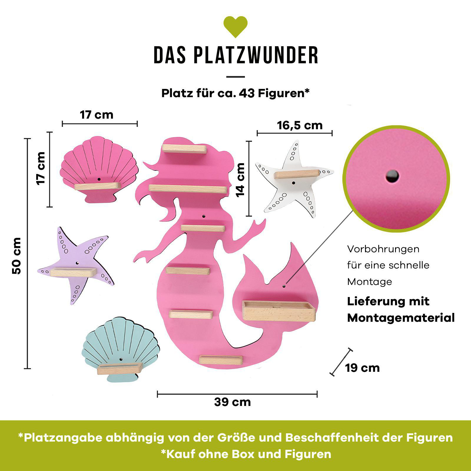 Pink pink Regal, Meerjungfrau Kollektion BOARTI small,