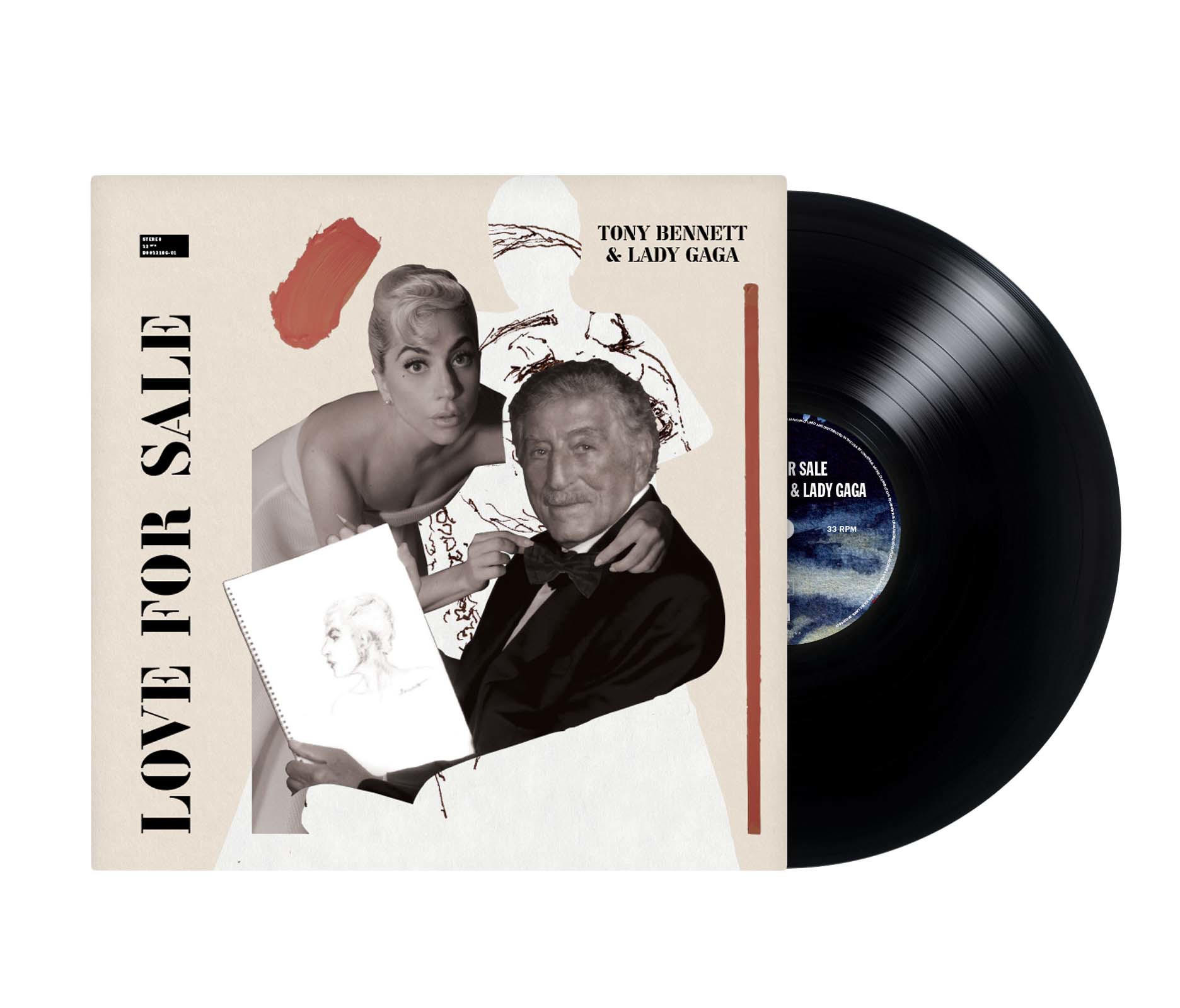 Albumcover 'LOVE FOR SALE' von Tony Bennett & Lady Gaga. Enthält eine Collage der Künstler.