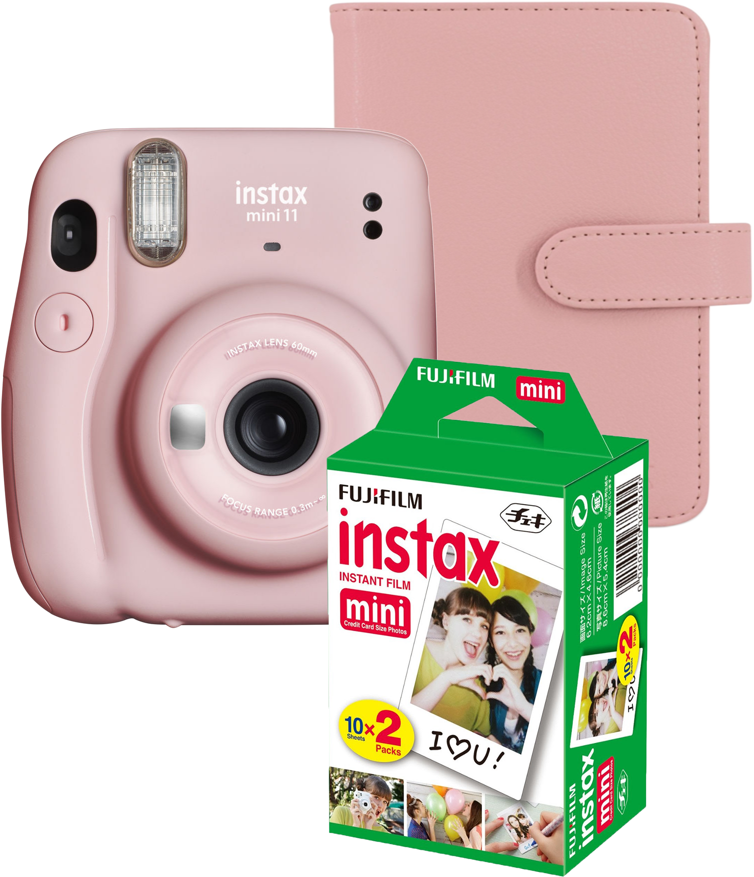 FUJIFILM Instax Mini 11 Csomag Blush Pink - Kamera+2X10Kép Film+Album (16655015A)