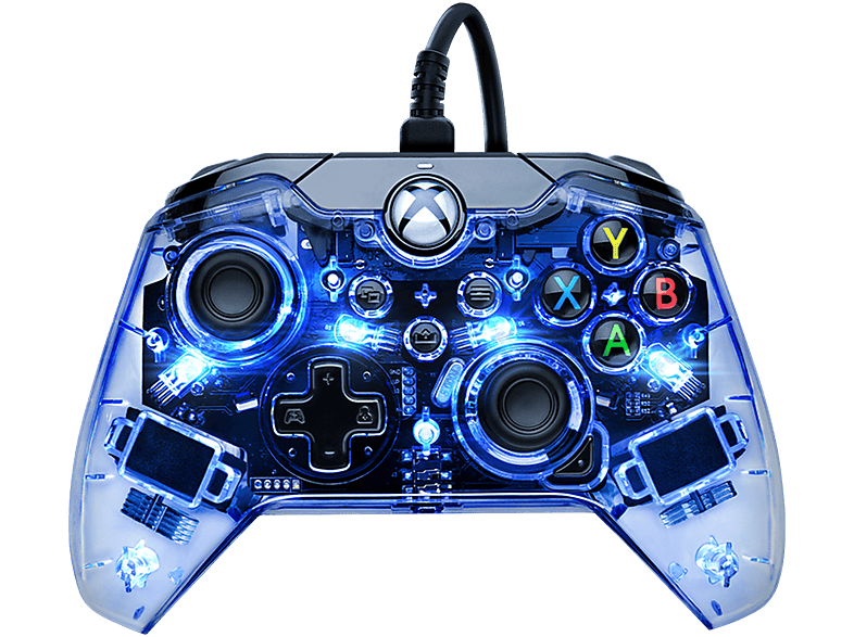Mando Xbox - PDP Afterglow Wired Controller, Con cable, Micro USB, Compatible con PC/Xbox Series X/S, Transparente