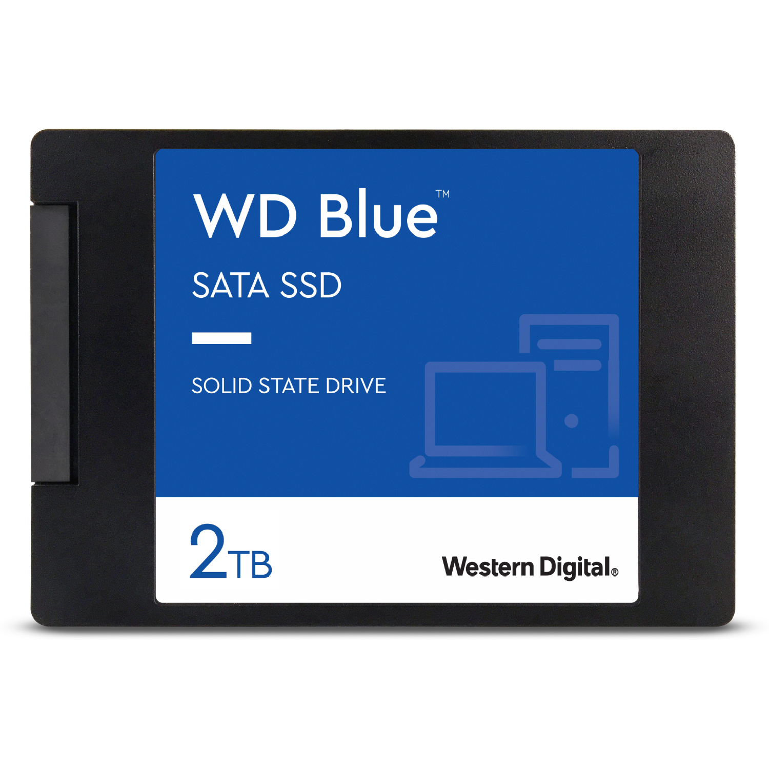 Disco duro SSD interno 2 TB - Western Digital WD Blue SATA SSD, Con Carcasa, 3D NAND, Lectura 560 MB/s, Azul