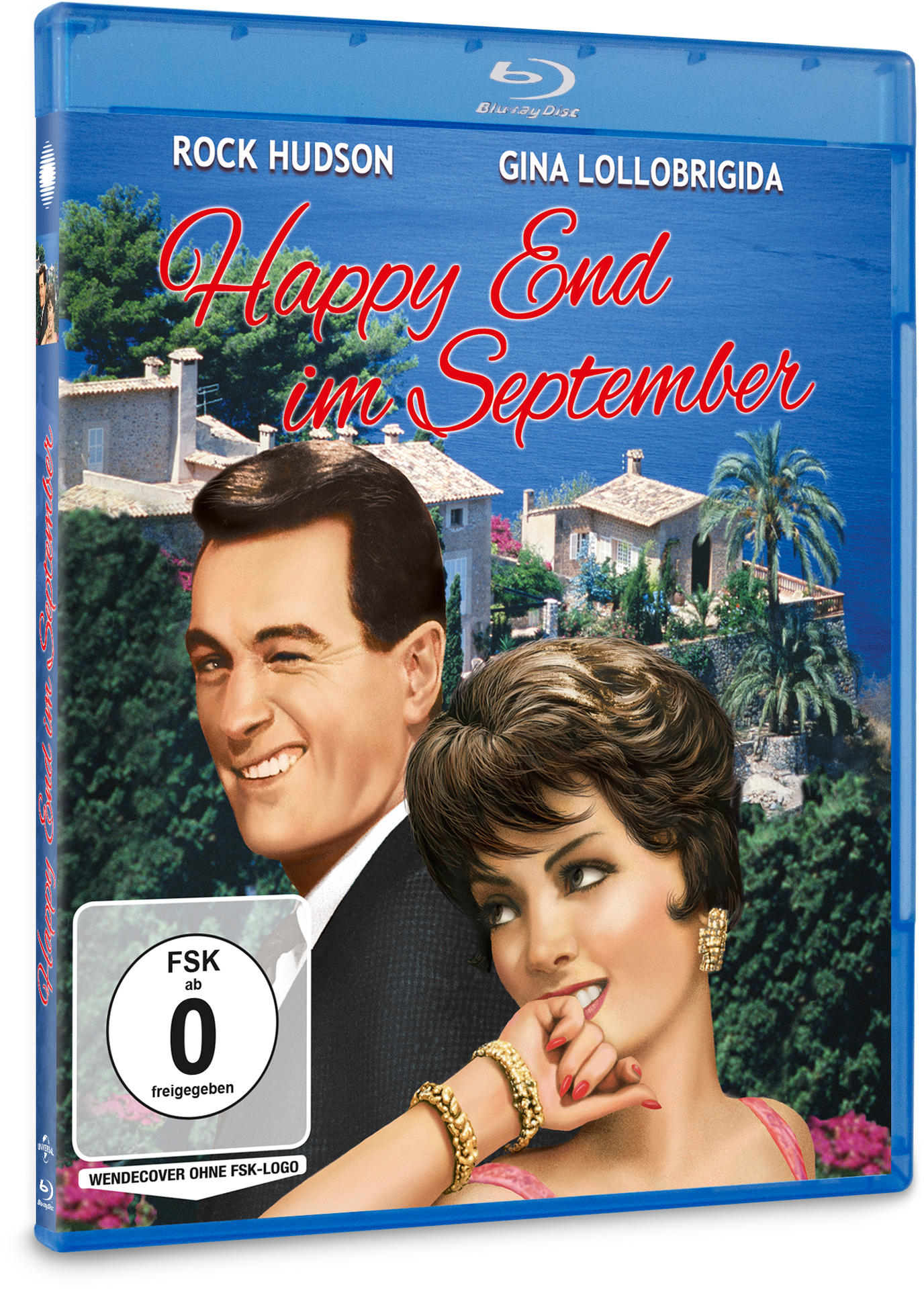 Das Filmplakat für 'Happy End im September' mit Rock Hudson und Gina Lollobrigida.