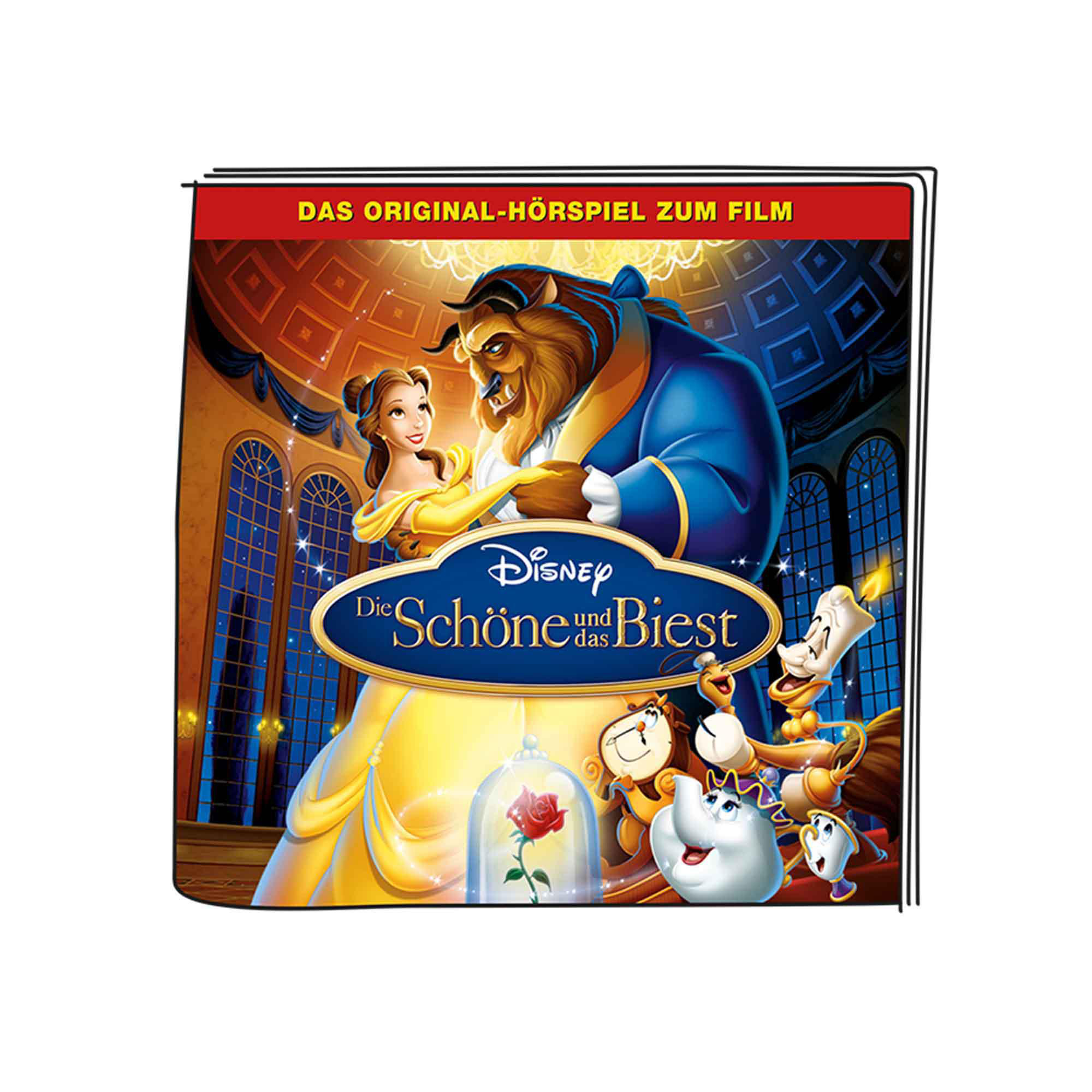 DVD-Cover von Disneys Die Schöne und das Biest. Zeigt Belle und das Biest und andere Charaktere.