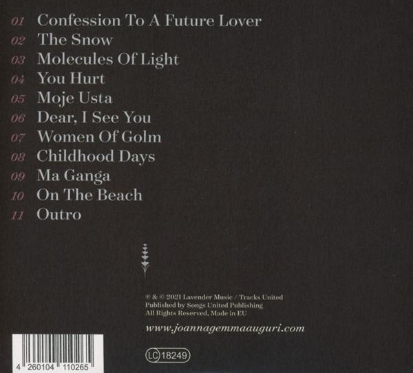 CD-Trackliste: 11 Songs mit Titeln wie 'Confession To A Future Lover' und 'The Snow'.