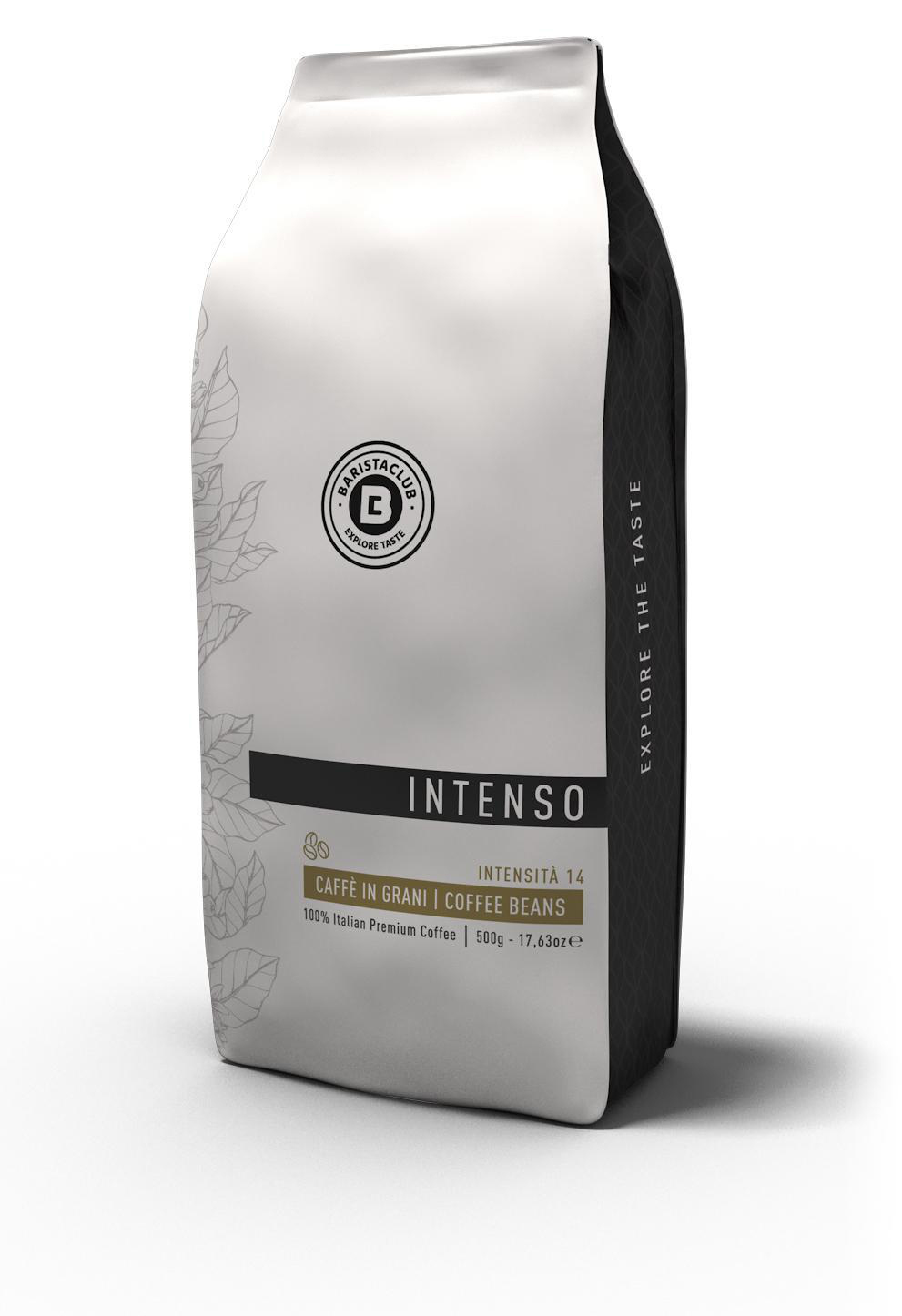 Macchiato, Cappuccino) Kaffeebohnen BARISTACLUB Intenso Beans (Espresso, Latte