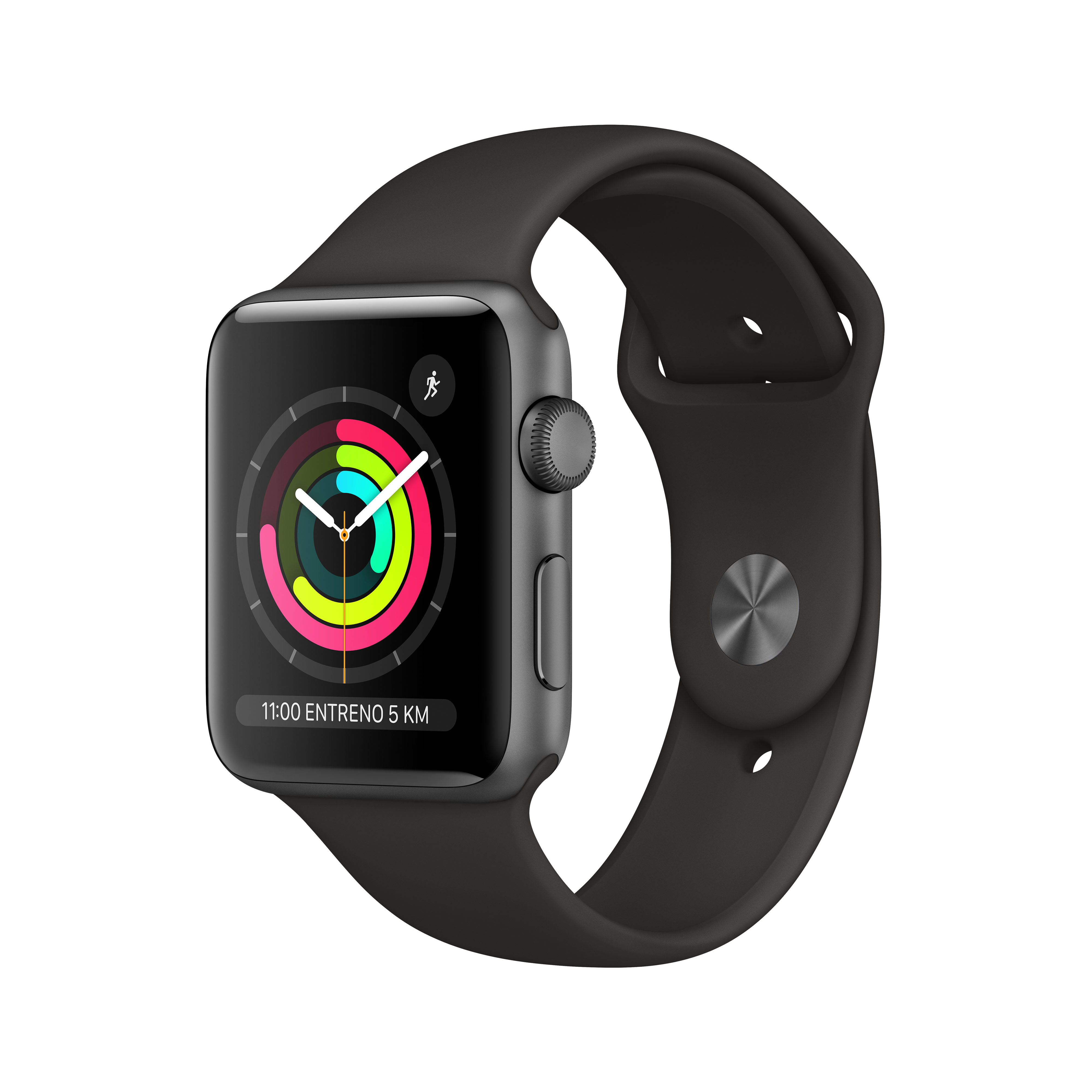 Apple Watch Series 3 gps 42mm aluminio en gris espacial correa deportiva negro y 2018 42 caja con s3 8gb