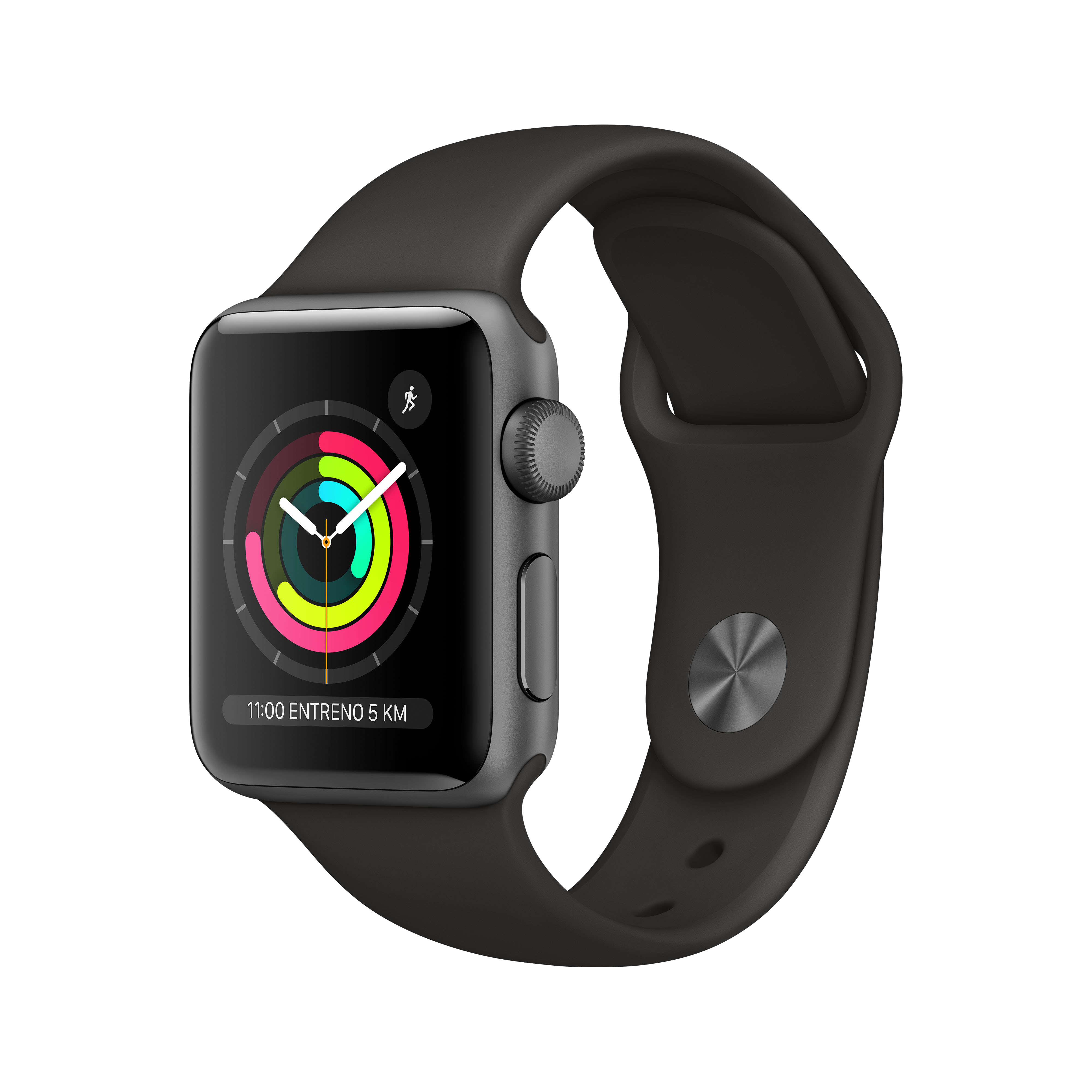 Apple Watch Series 3 gps 38mm aluminio en gris espacial correa deportiva negro 2018 38 y caja s3 8gb