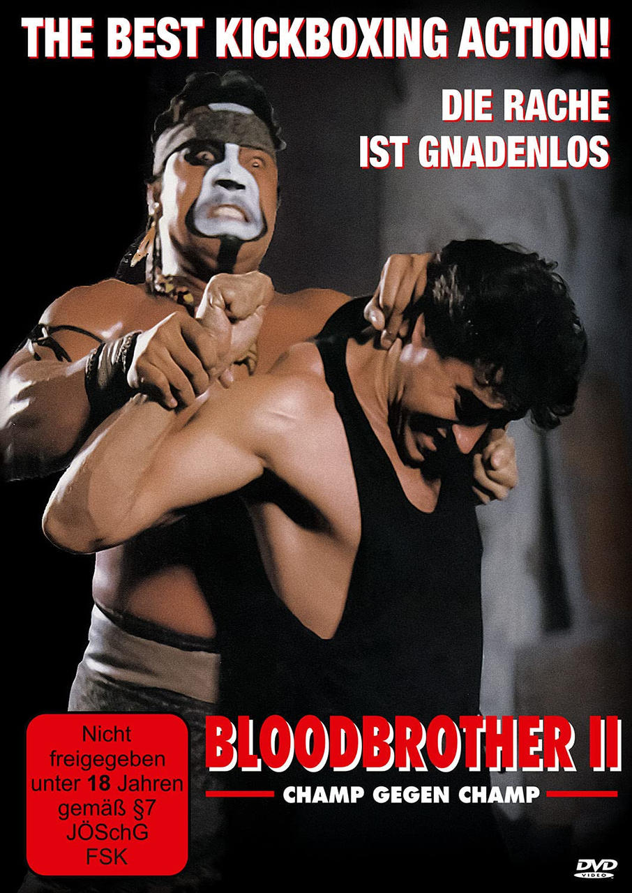 Filmposter für "Bloodbrother II" mit zwei kämpfenden Männern und Text auf Deutsch.