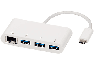 VIVANCO USB-C-netwerkadapter + 3x USB