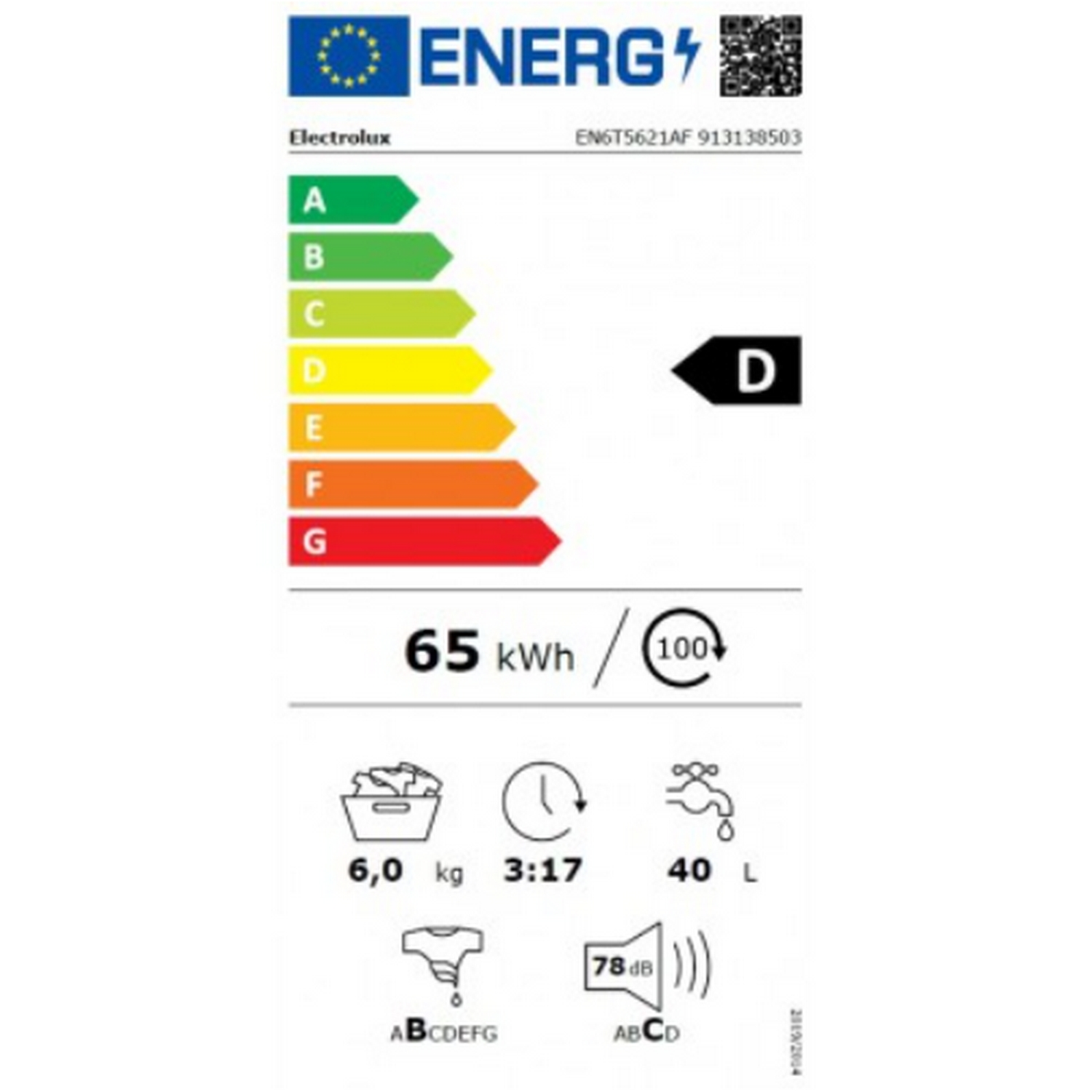 Lavadora carga superior - Electrolux EN6T5621AF, 6 kg, 1200 rpm, 14 Programas, Display LED, Blanco