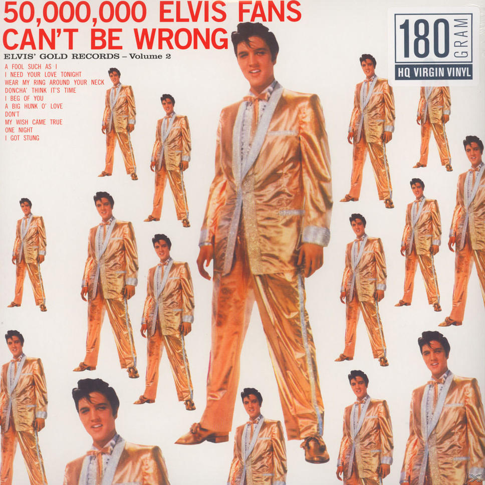 Album borító Elvis Presley-vel arany öltönyben, önmagáról készült képekkel körülvéve.