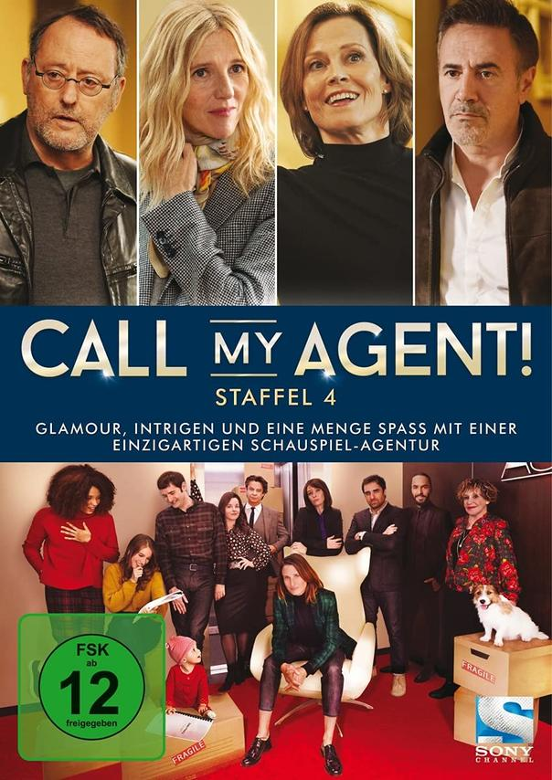 Call My Agent Staffel 4 DVD-Cover. Gruppe von Schauspielern, mit Logo und Titel.