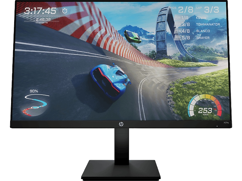 Monitor gaming - HP X27q, 27" QHD, 1 ms, 165 Hz, HDMI 2.0, entrada DisplayPort™ 1.4, Negro, 2V7U5AA