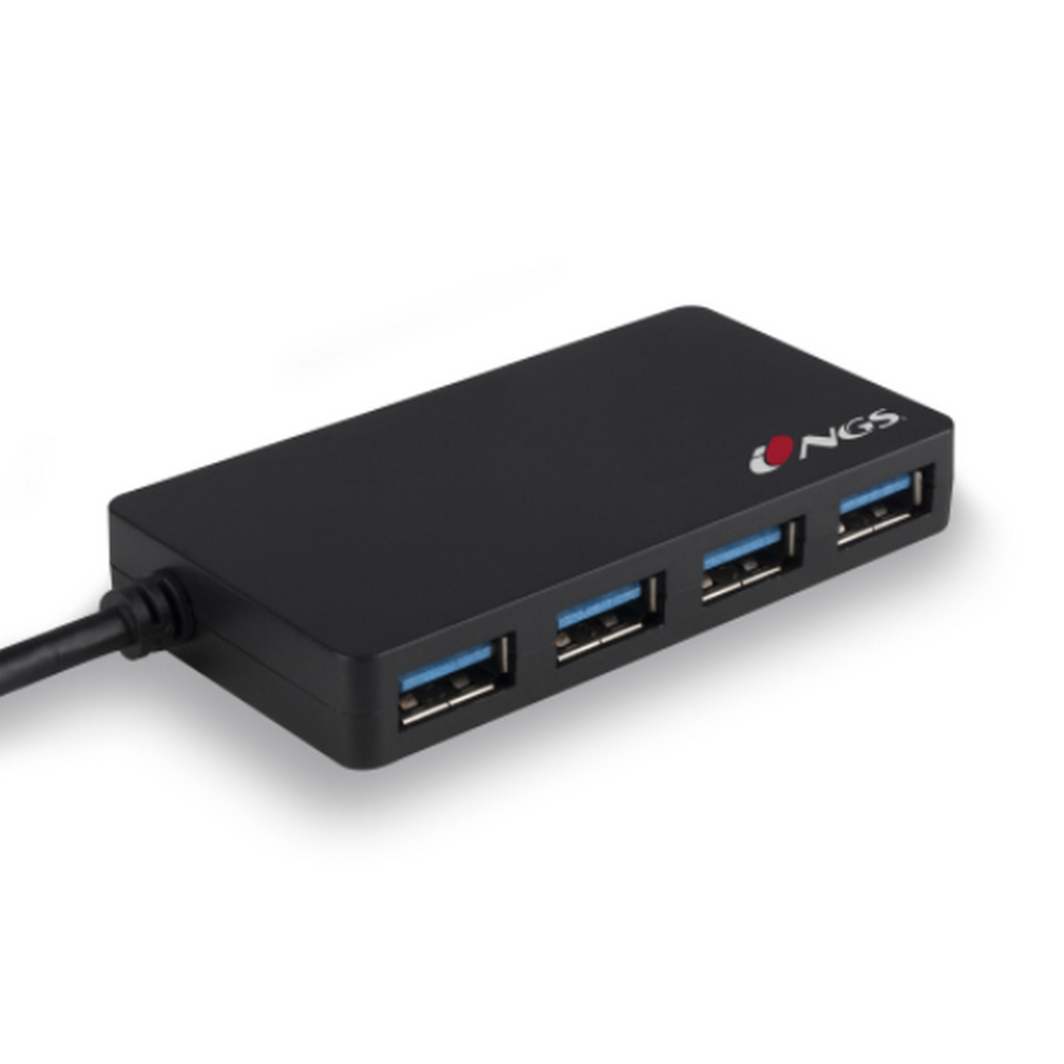 Hub - NGS iHub 3.0, USB, 4 Puertos, 5000 Mbit/s, Compatible con USB 3.0, 2.0 y 1.1, Negro