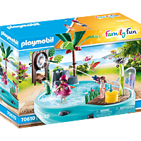 PLAYMOBIL 70610 Spaßbecken mit Wasserspritze Spielset, Mehrfarbig