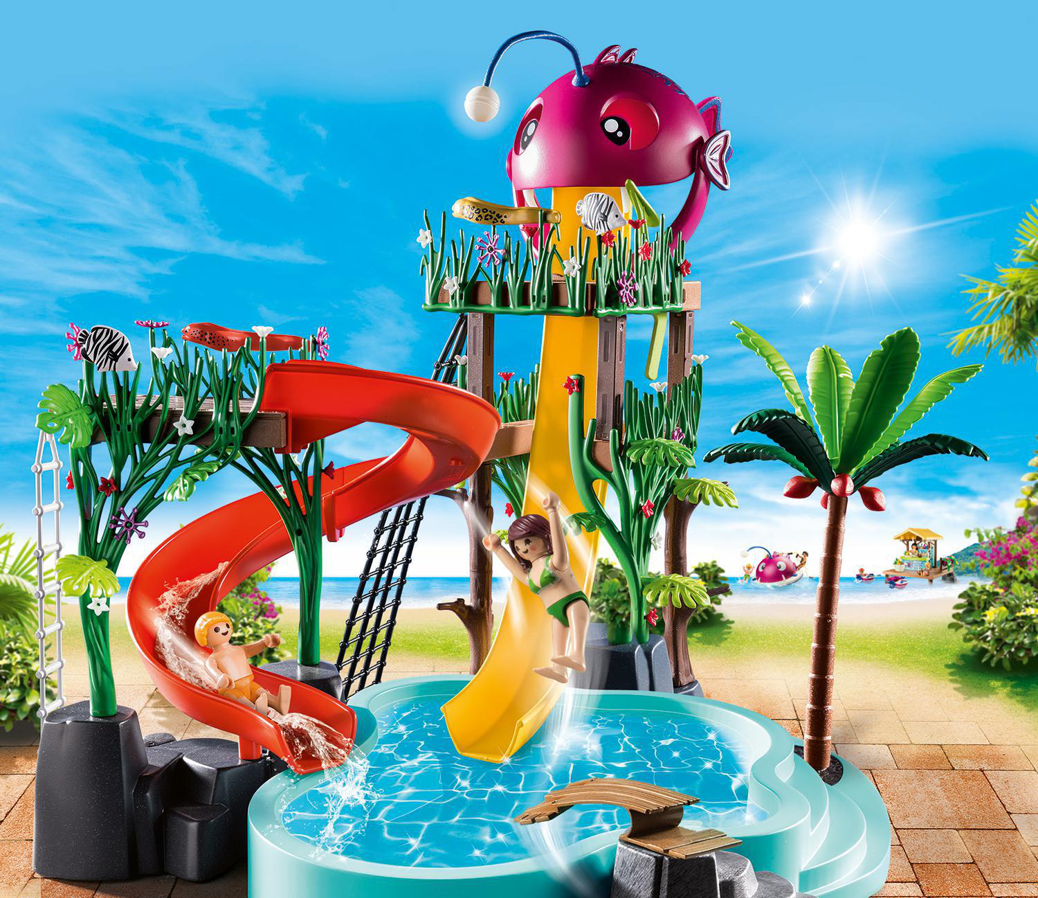 PLAYMOBIL 70609 Aqua Park mit Rutschen Spielset, Mehrfarbig