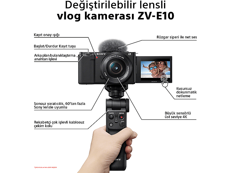 SONY Alpha ZV-E10L 16-50 mm Power Zoom Lensli Vlog Kamera Kiti_2