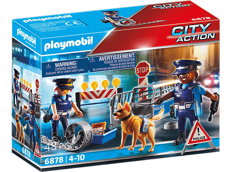 PLAYMOBIL 6878/6924 Polizei-Straßensperre Spielset, Mehrfarbig Kunststoff