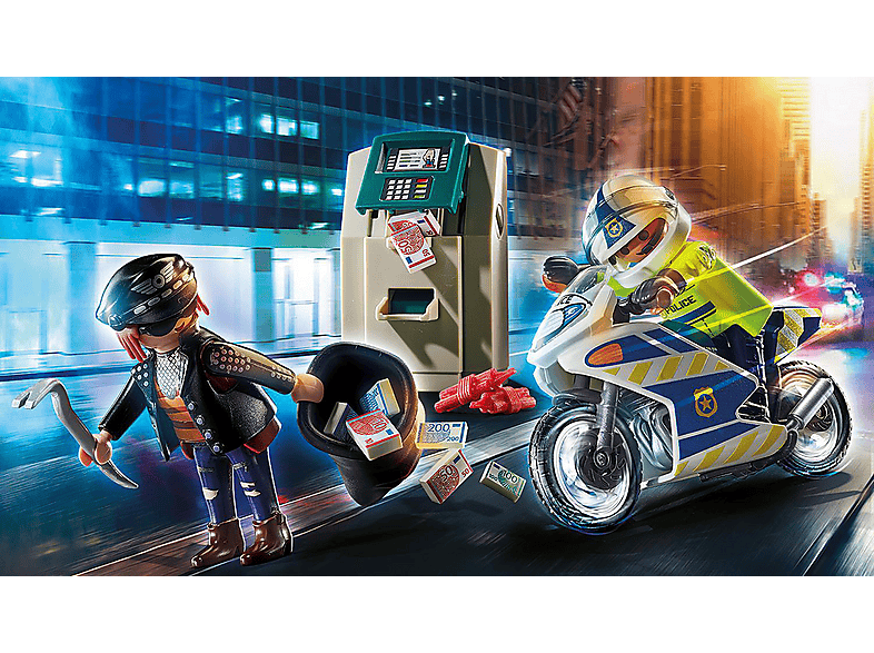 Playmobil 70572 City Action: Polizei-Motorrad: Verfolgung des Geldräubers (4-10 Jahren); Spielset — Foto 2 von 3