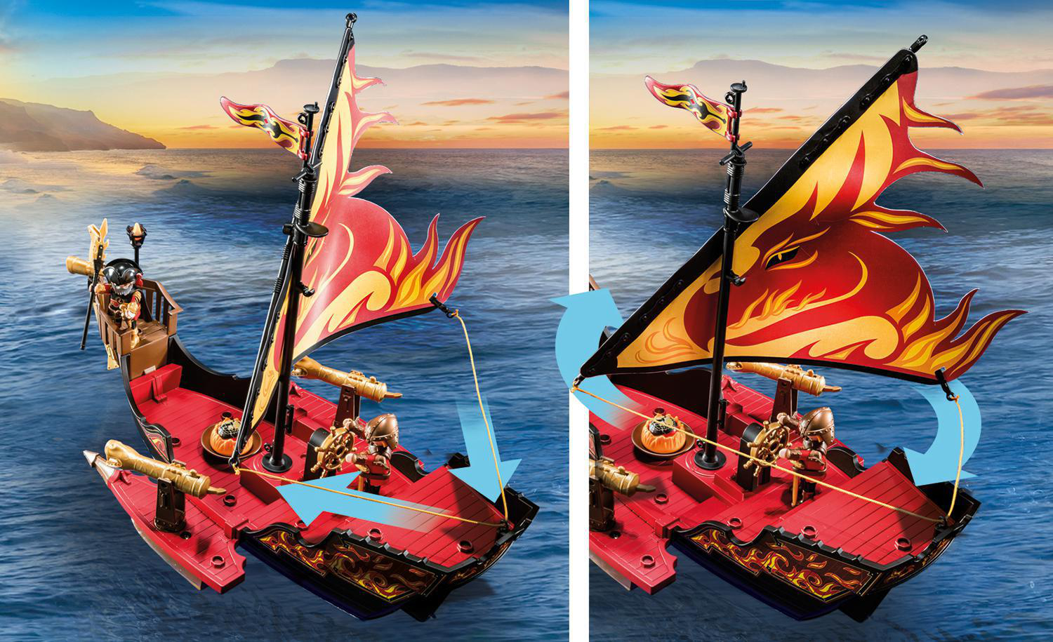 PLAYMOBIL 70641 Burnham Raiders Feuerschiff Spielset, Mehrfarbig
