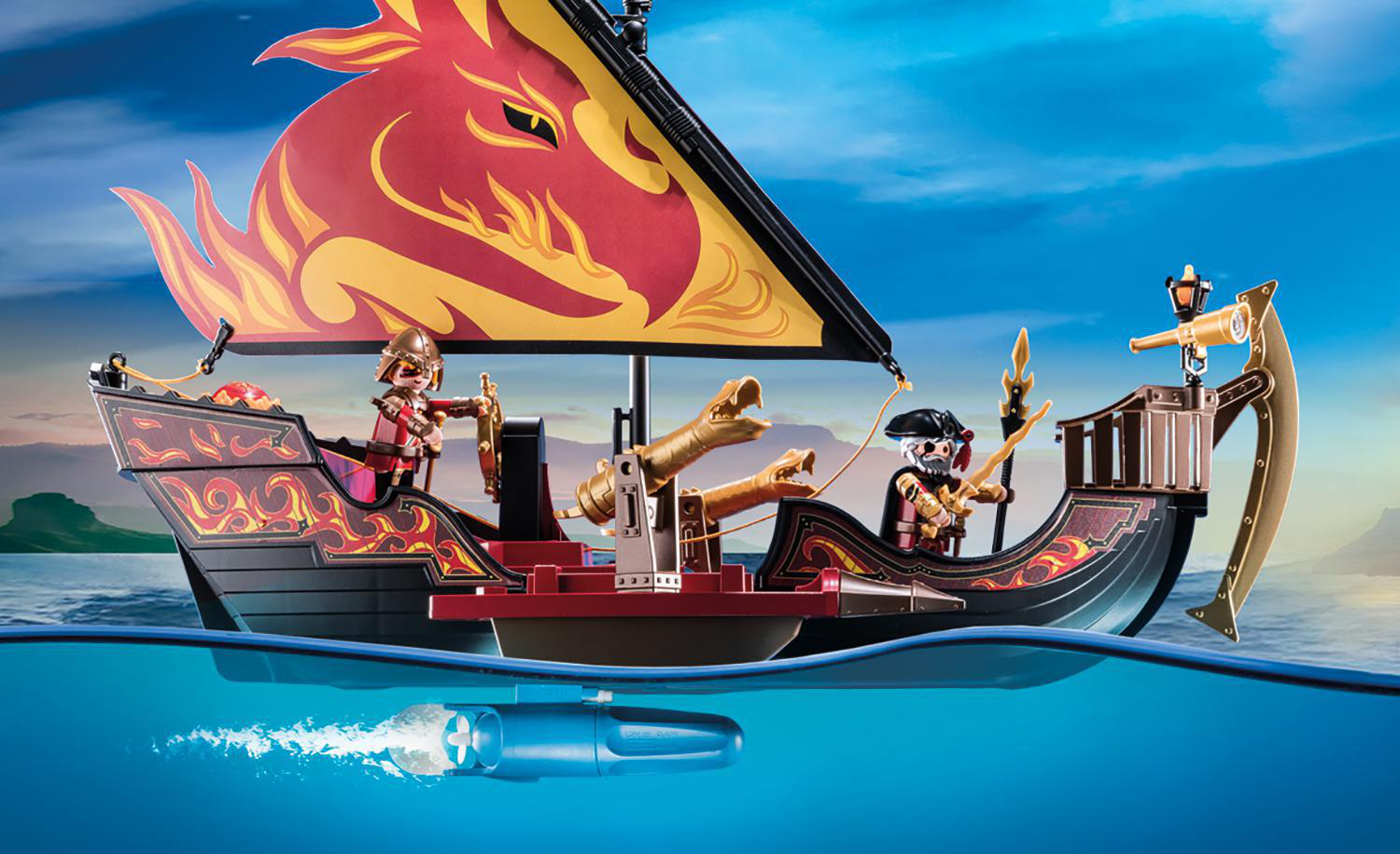PLAYMOBIL 70641 Burnham Raiders Feuerschiff Spielset, Mehrfarbig