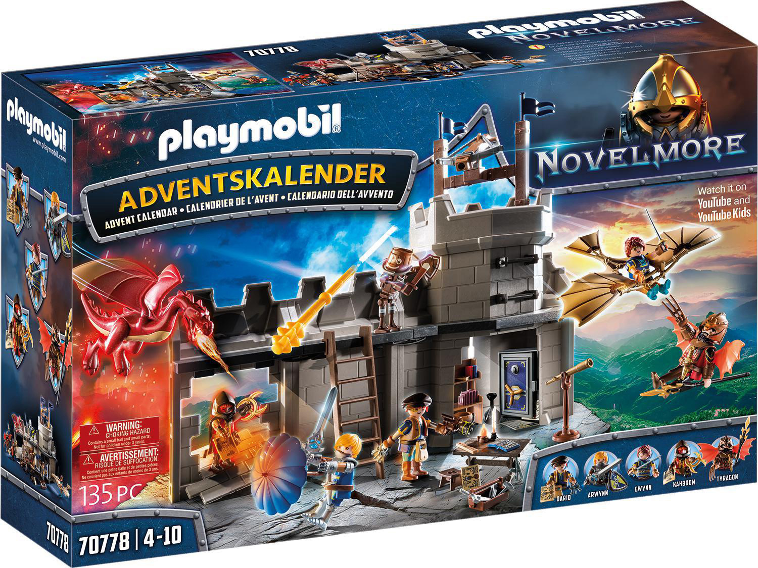 PLAYMOBIL 70778 Adventskalender Novelmore "Darios Werkstatt" Spielset, Mehrfarbig