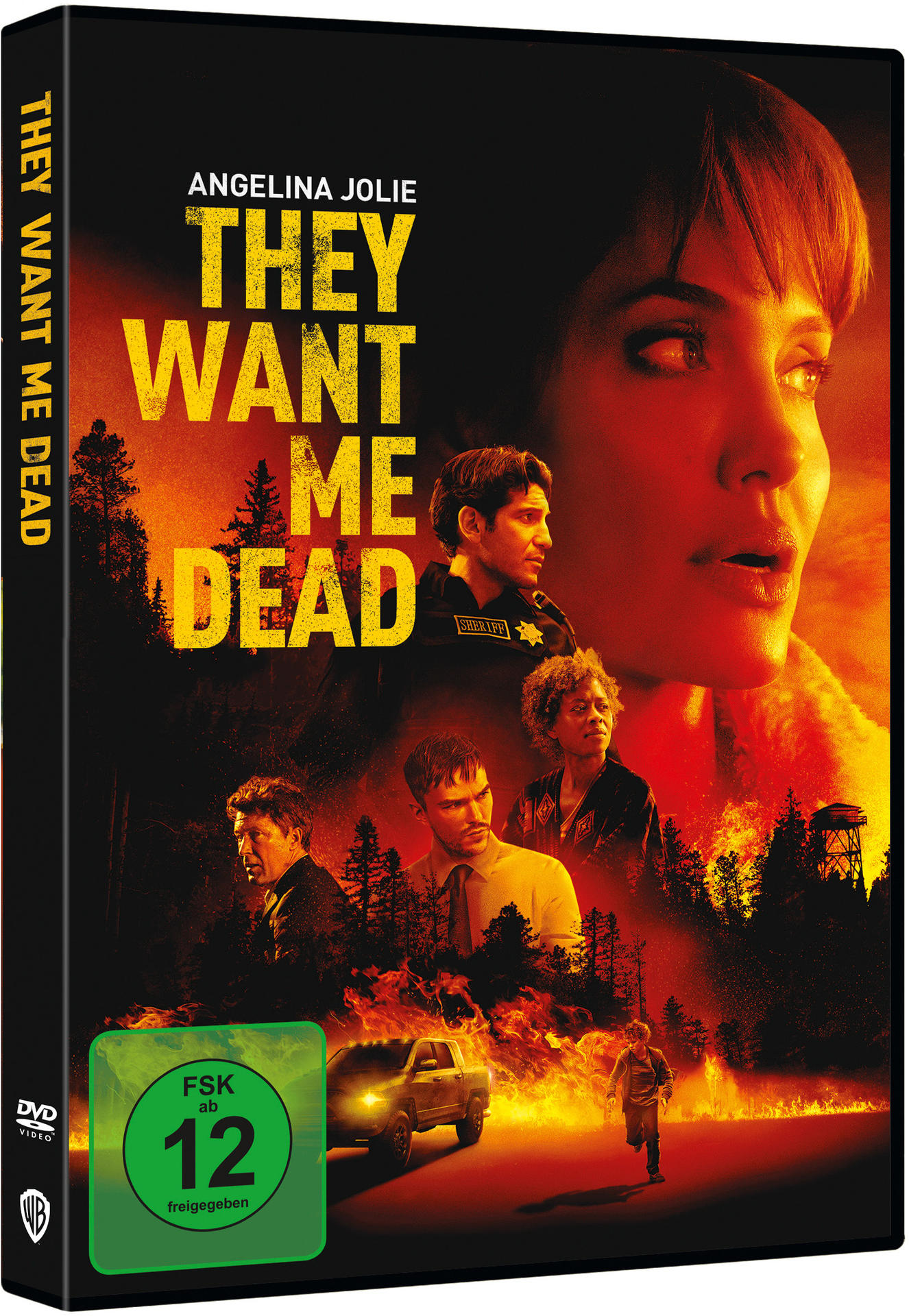 DVD-Cover für 'They Want Me Dead'. Angelina Jolie steht im Vordergrund.
