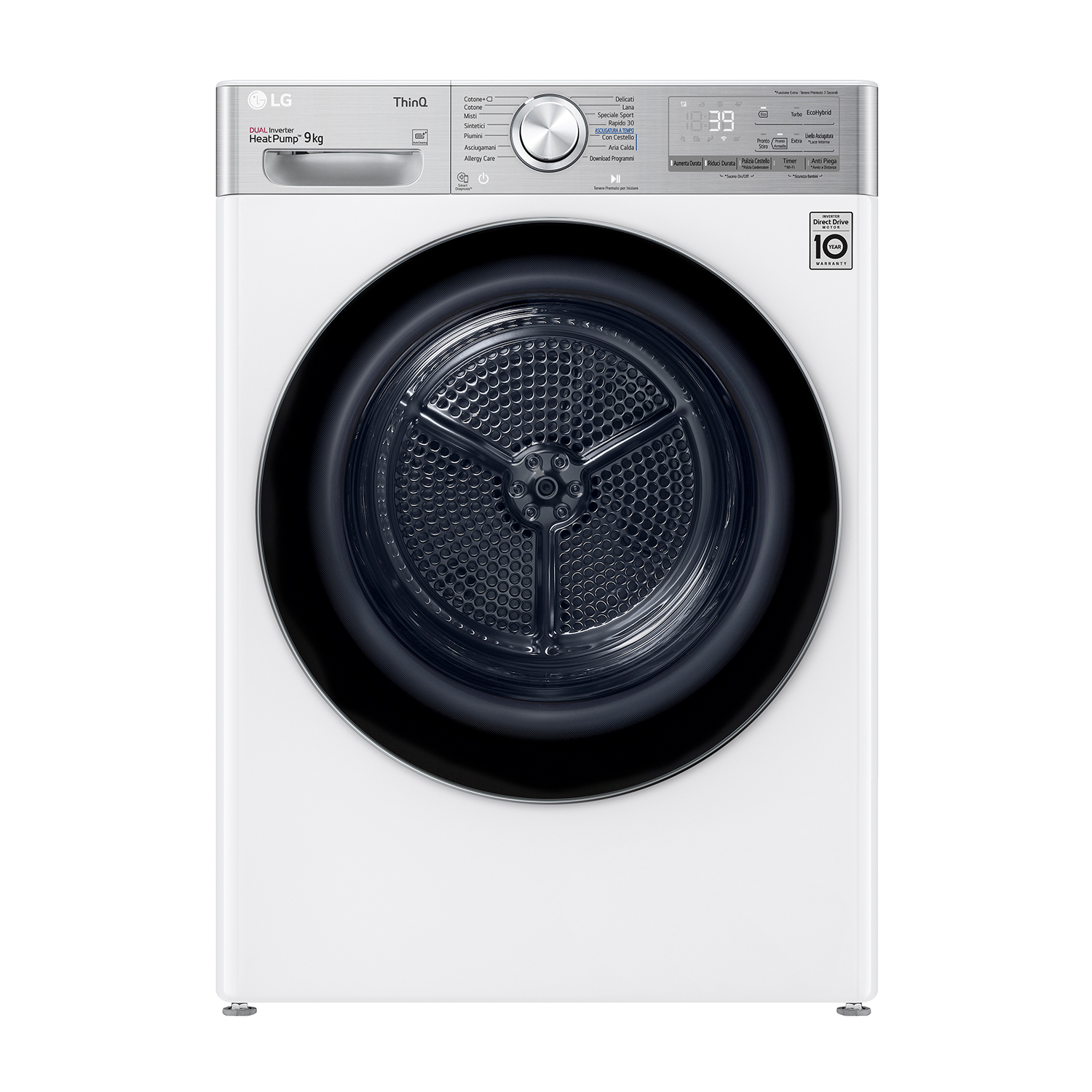 LG Rh90V9Av2Qr asciugatrice, 9 kg, 69 cm, Classe A+++