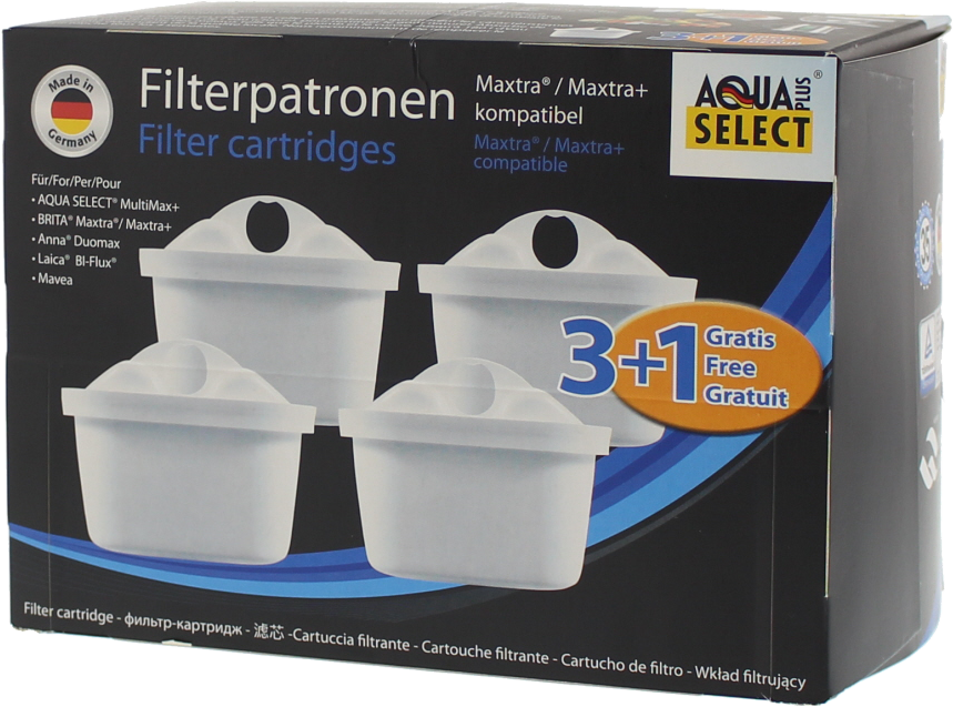 SCANPART 2790020011 Vízszűrő, mint BWT, Brita Maxtra, Dafi típusú kancsókhoz szűrőbetét Aqua Select vízszűrő patron 4db